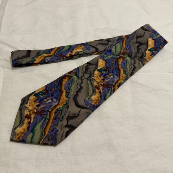 J. Garcia Silk Abstract Art Tie Made in USA – 90s Stonehenge Collection - Picture 6 of 9